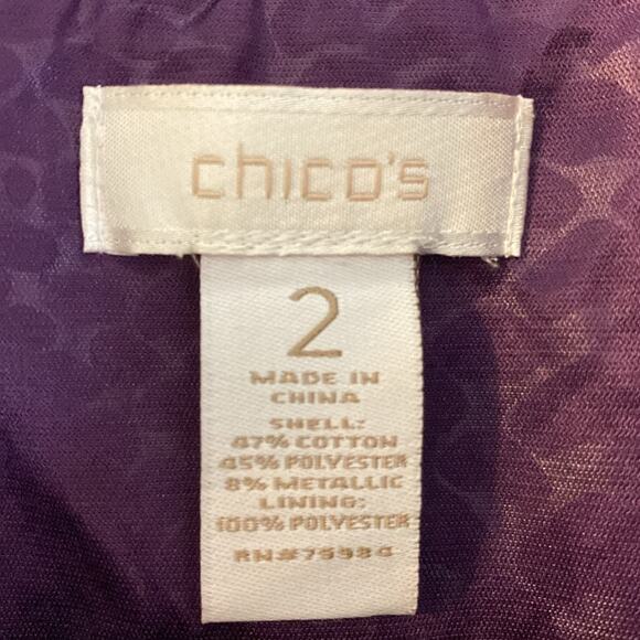 Chico’s Purple Ruffled Windbreaker Zip Up Jacket Size Large - Picture 3 of 7